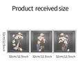 Dreiteiliges 3D-Blumen und Keramikvasen Wandtattoo-Set mit Maßangaben von 32cm pro Teil - Dreierset
