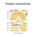 Detail of DIY rainbow wall sticker with you are the sunshine text and size specifications - 30*50cm (2 Sheets)