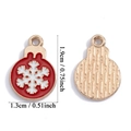 Weihnachtsanhänger aus roter Emaille und Legierung mit Schneeflocke für DIY Schmuck - Schneeflocken-Stil (A7-438-Rot)