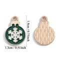 Weihnachtlicher Emaille-Schneeflocken-Anhänger in Grün und Gold für DIY-Schmuck - Schneeflocken-Stil (A7-438-Grün)