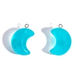 Translucent cyan acrylic crescent moon pendants for DIY jewelry making accessories set - 29.5*20mm / Blue
