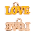 Ciondolo LOVE fai-da-te con smalto giallo e lega oro rosa per creazione di gioielli - Giallo