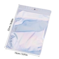Detalle de bolsa holográfica con autocierre 15x22cm y orificio para colgar pack - Estilo Ziplock Holográfico / 15*22cm (Interior 14*19) / Holográfico Iridiscente