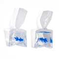 Creative resin earrings featuring lifelike blue goldfish in transparent water bag pendants - Blue / 53*23.5mm / 3.4g