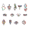 Ethnic turtle and heart alloy charms with colorful resin beads for DIY jewelry making - Mixed Styles Connector Set (13 Pcs) / 13Pcs