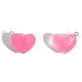 Pink heart acrylic pendant charms with silver metal rings for DIY jewelry making - Pink