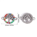 Detailweergave van dubbelzijdige kleurrijke hars levensboom schildpad hanger connectoren - Levensboom Connector (A5-249)