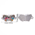 Detail view of butterfly connector with colorful beads and 2.3cm x 1.1cm dimensions - Butterfly Connector (A5-253)