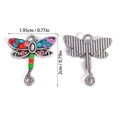 Detailed front and back views of a dragonfly jewelry pendant with multi-color rhinestones - Dragonfly Connector (A5-254)