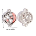 Detailed view of sun and moon alloy pendant connector with pink beads and size specs - Moon Star Connector (A5-255)
