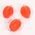 Macro detail of starfruit resin charms with silver rings for handmade DIY jewelry - Red Starfruit (A5-201)