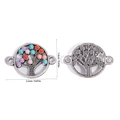 Detail of Tree of Life connector charms with colorful resin dots and antique silver finish - Tree of Life Connector (A5-259)