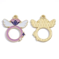 Pendentifs diamant ailes d'ange en émail rose et violet avec placage doré pour DIY - Diamant Ailé (A7-397) / 23*20mm / Violet