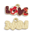 Pendentif LOVE en alliage doré avec émail rouge pour la création de bijoux DIY - Lettres LOVE (A7-399) / 13*23mm / Rouge