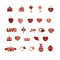 Rosafarbene Emaille-Herzanhänger aus goldener Legierung für DIY-Halsketten und Armbänder - Mix 20er Set / 20er Set / Gemischte Farben