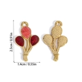 Detailed view of pink glitter heart balloon pendants with 2.3x1.4cm dimensions - Red and Pink Balloon (A5-228) / 23x14mm / Red-Pink Two-Tone