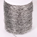 Bulk spool of silver stainless steel textured cross chain for DIY jewelry making - 0.8mm Wire / 10*3mm Link / Steel