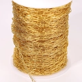 Textured gold paperclip chain for jewelry making on a white plastic spool - 0.8mm Wire / 10*3mm Link / 18K Gold