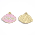 Breloques lèvres en émail rose avec motif XOXO et base en alliage doré pour bijoux DIY - Lèvres Chaudes (A7-403) / 16*20mm / Rose
