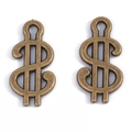 Detail of dollar sign alloy pendants in antique bronze finish for DIY jewelry making - A5-316-ancient Bronze/17*9mm/0.56g