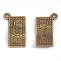 Detailed macro of vintage bronze 100 dollar bill charms with embossed surface and DIY loop - A5-315-ancient Bronze/21*12mm/1.13g