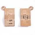 Detailed close-up of golden dollar bill pendants for DIY jewelry making accessories - A5-315-kc Gold / 21*12mm / 1.13g