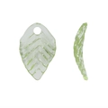 Macro detail of translucent green acrylic leaf charms with lifelike vein textures - Light Green (A5-350-1)