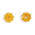 Golden 12mm floral spacer beads with intricate hollow geometry for retro jewelry making - 11.5x11.5mm / Imitation Gold (A5-372)