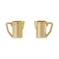 Goldene 3D-Miniatur-Kaffeekannen-Ohrstecker aus Legierung mit poliertem Metall-Finish - A5-356 14k Gold / 11*10mm / 109g