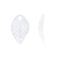Macro shot of translucent acrylic leaf pendants with detailed vein texture for jewelry - Transparent (A5-350-3)