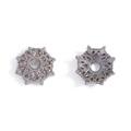 Macro detail of 12mm hex gear spacer beads in gunmetal finish for DIY jewelry making - 11.5x11.5mm / Gun Black (A5-372)