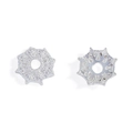 Silver-colored 12mm star-shaped spacer beads with snowflake pattern for jewelry making - 11.5x11.5mm / Bright Silver (A5-372)