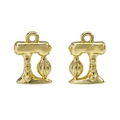 Detail der goldenen Küchenmaschinen-Anhänger mit Herzprägung für DIY-Schmuck - A5-354-14k Gold / 14*10mm / 151g