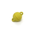 Matte gele ronde magneetsluiting voor DIY-kettingen met dubbele ophanglussen - 1 Paar (12x8mm) / Geel