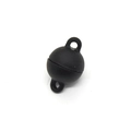 Matzwarte bolvormige magnetische sluiting met dubbele ringen voor doe-het-zelf sieraden - 1 Paar (12x8mm) / Zwart