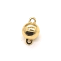 Detailopname van een gouden bolvormige magneetsluiting voor DIY handgemaakte kettingen - 1 Paar (12x8mm) / KC Goud