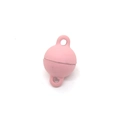 Detail van een roze bolvormige magneetsluiting voor het maken van DIY-sieraden en kettingen - 1 Paar (12x8mm) / Roze