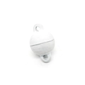 Detail van een witte magnetische sluiting met dubbele lussen voor het maken van kettingen - 1 Paar (12x8mm) / Wit