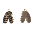 Detailed views of antique bronze alloy lung charms for DIY jewelry and crafts making - War Boot Shape (A4-072)
