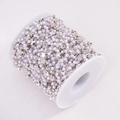 DIY decorative chain with 3mm faux pearls and silver star beads on a spool for jewelry - White K (A5-406 White K)