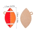 Detailed front and back view of American football enamel charms with dimensions - A5-404/28*17mm/1.42g
