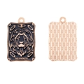 Detail of THE STRENGTH tarot lion charm showing black enamel front and textured back - Strength Style / 28*18mm/2.42g / KC Gold