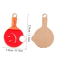 Detail view of table tennis racket alloy charms showing front smile face and back texture - A5-403/29*19mm/1.39g