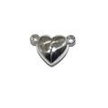 Dettaglio della chiusura magnetica a cuore in argento per gioielli e collane fai da te - Colore Bianco K / 15*10 Mm / 168 G