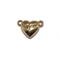 Dettaglio di una chiusura magnetica a forma di cuore in lega dorata per collane fai-da-te - Oro Kc / 15*10 Mm / 168 G