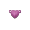 Dettaglio macro di una chiusura magnetica a forma di cuore viola opaco per gioielli - Rosa Intenso / 15*10 Mm / 168 G