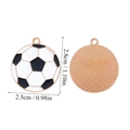 Detailed view of enamel soccer ball pendant showing front and back with size measurements - A5-400/28*25mm/2.21g