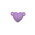 Dettaglio macro della chiusura magnetica a cuore viola opaco per gioielli fai-da-te - Viola / 15*10 Mm / 168 G