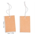 Detail view of 5x3cm kraft paper gift tags with white cotton string in natural wood color - Large Kraft Paper Tag with Elastic String (A5-447)