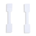 Close-up of barbell shaped white adhesive jewelry price tags for rings and necklaces - Square White (67*12mm) / A5-433